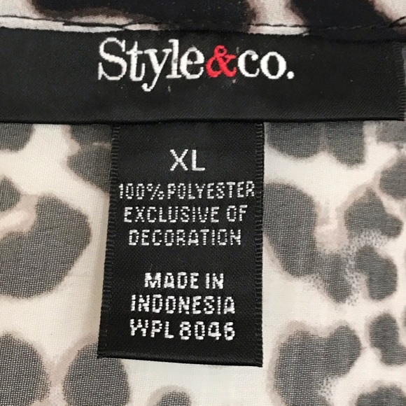 Style & Co. Animal Leopard Print Top, XL - Picture 6 of 7